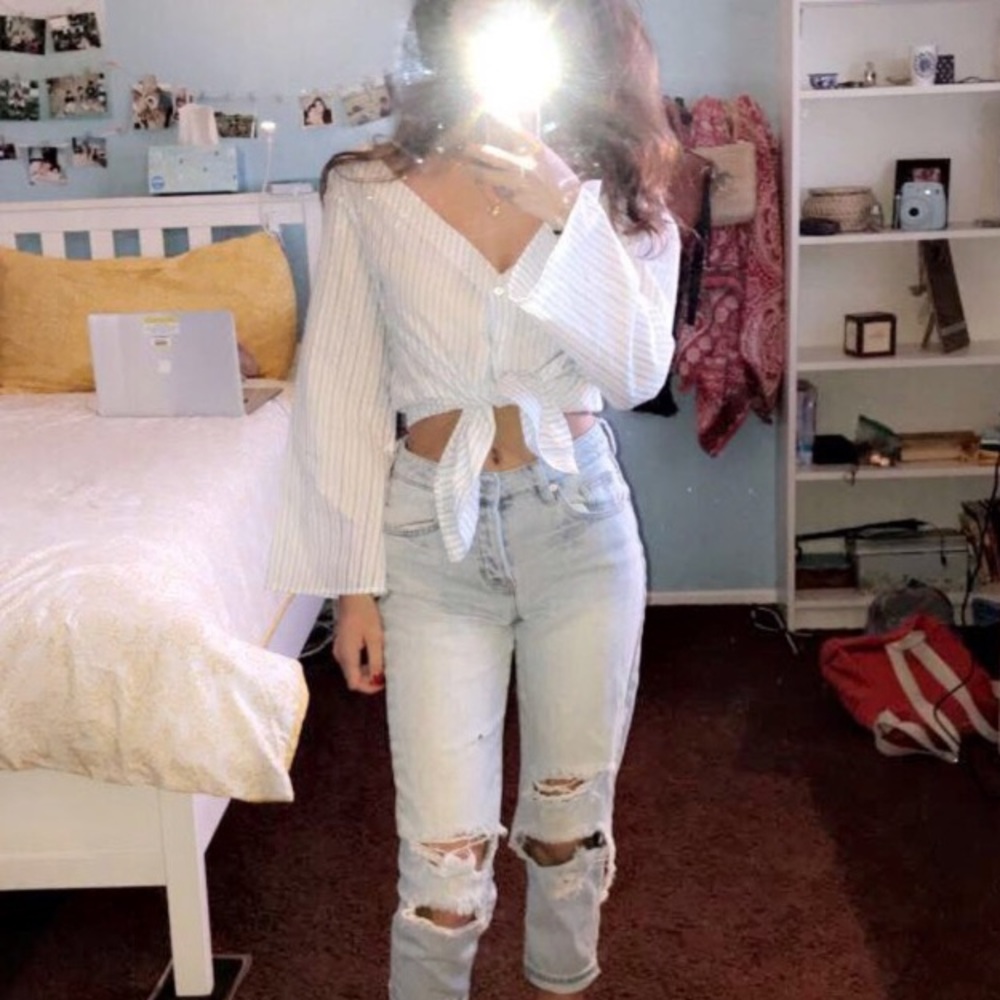 Stripped long sleeve top